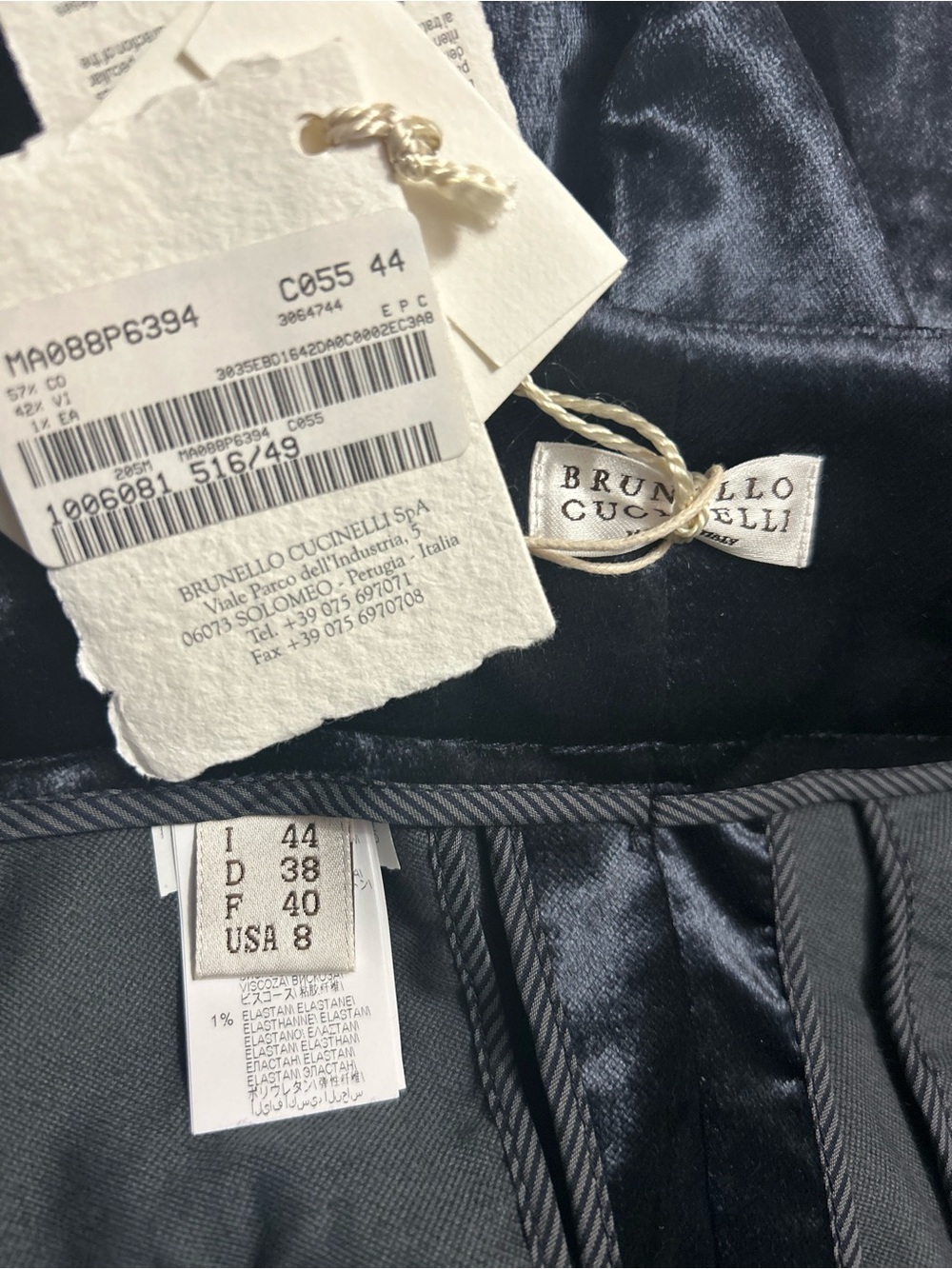 ⭐️NWT Brunello Cucinelli Pants Velour 8⭐️ - Picture 4 of 8